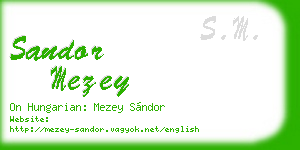 sandor mezey business card