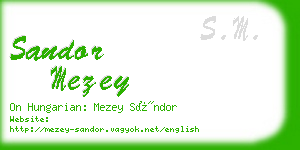 sandor mezey business card